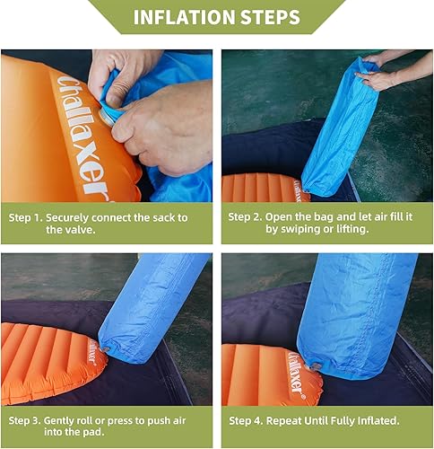 Miniatura 6 de Colchoneta de dormir ultraligera para acampar, de 74.8 x 23.2 pulgadas, con saco de inflador, colchonetas inflables compactas para acampar,