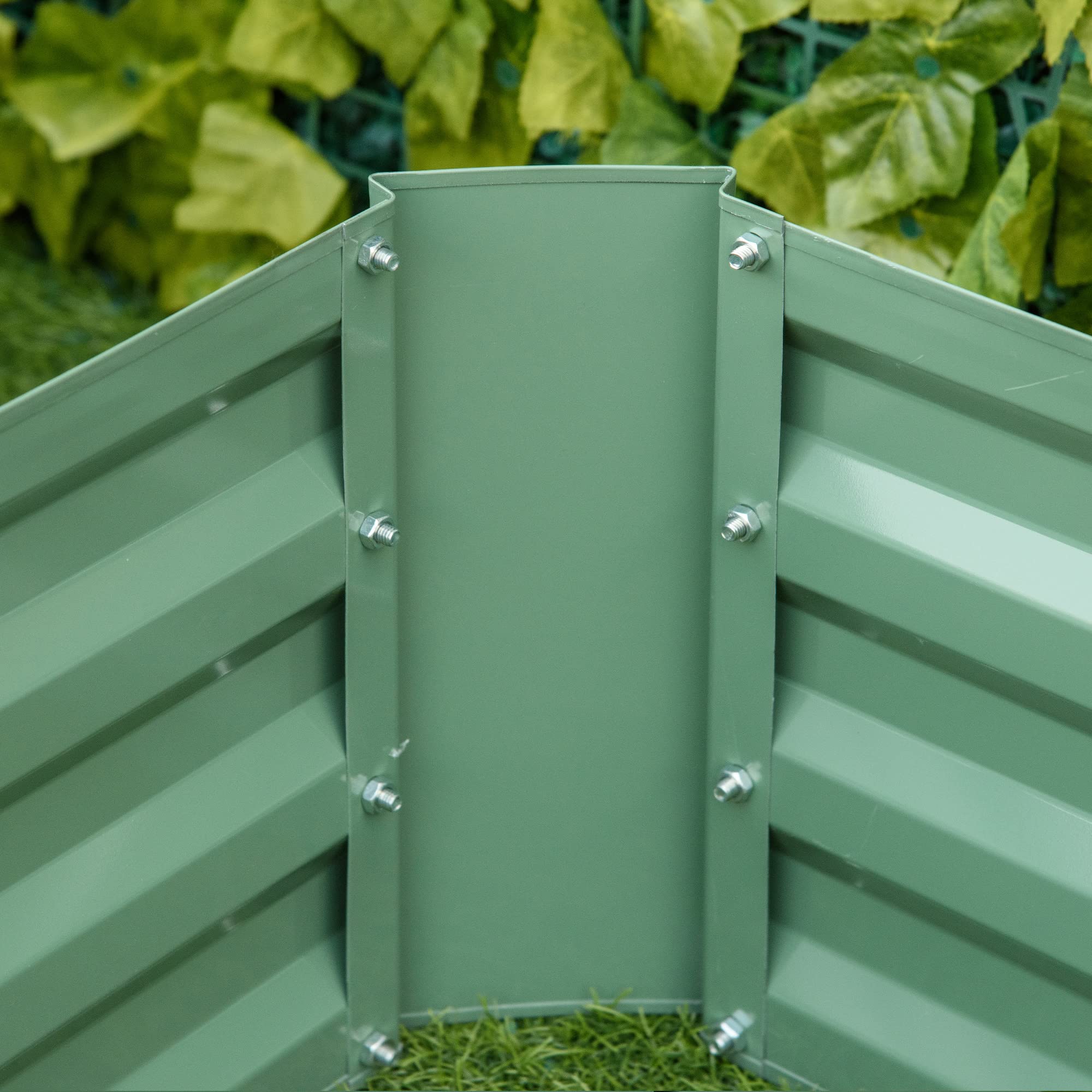 Outsunny Lot de 2 carré Potager de Jardin dim. 100L x 100l x 30H cm - tôle d'acier ondulée Vert