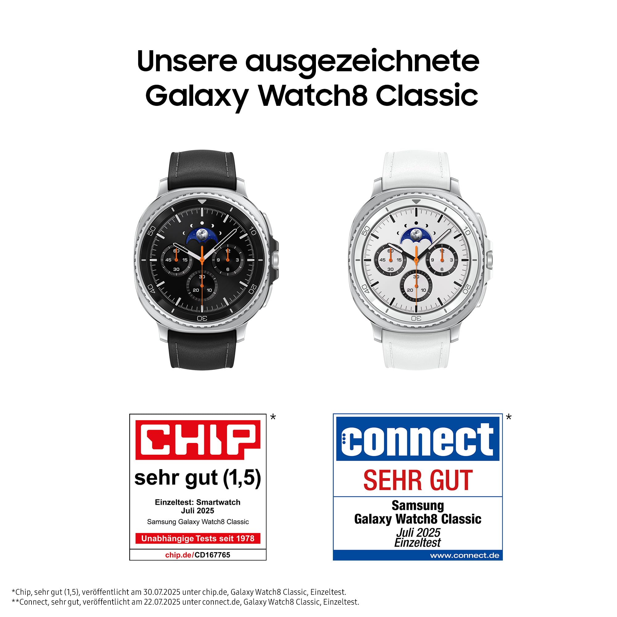 Samsung Galaxy Watch8 Classic Smartwatch, Fitness-Uhr, 64 GB Speicher, 46 mm, Bluetooth, Schwarz