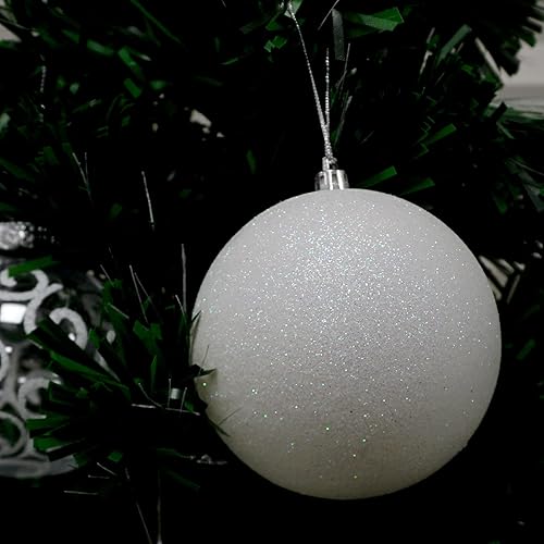 Miniatura 2 de 4E's Novelty 4'' Large Snowball Ornaments (4 Pack) - Iridescent, Sparkly White Christmas Decor, Pre-Strung, Shatterproof, Large Christmas Ornament