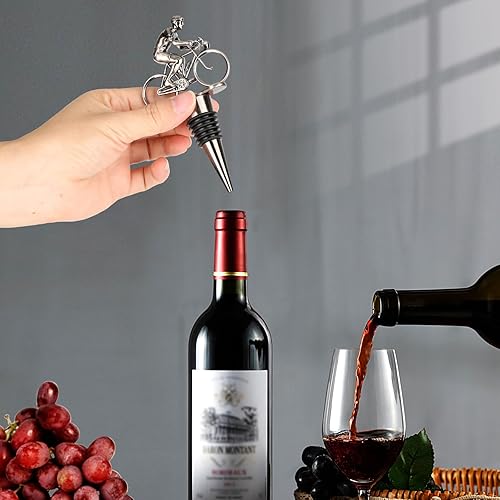Miniatura 2 de LKKCHER Tapón de vino de ciclismo, regalos de vino para bicicleta, regalos del día del padre, regalos de Navidad, regalos de cumpleaños para hombres