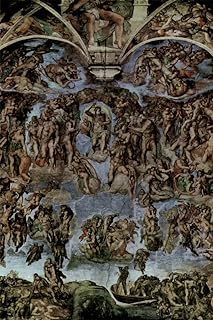 Michelangelo The Last Judgment Fresco Sistine Chapel Painting Poster Vatican City Religious Church Religion Sacred Cool Wall Art Print Poster 12x18