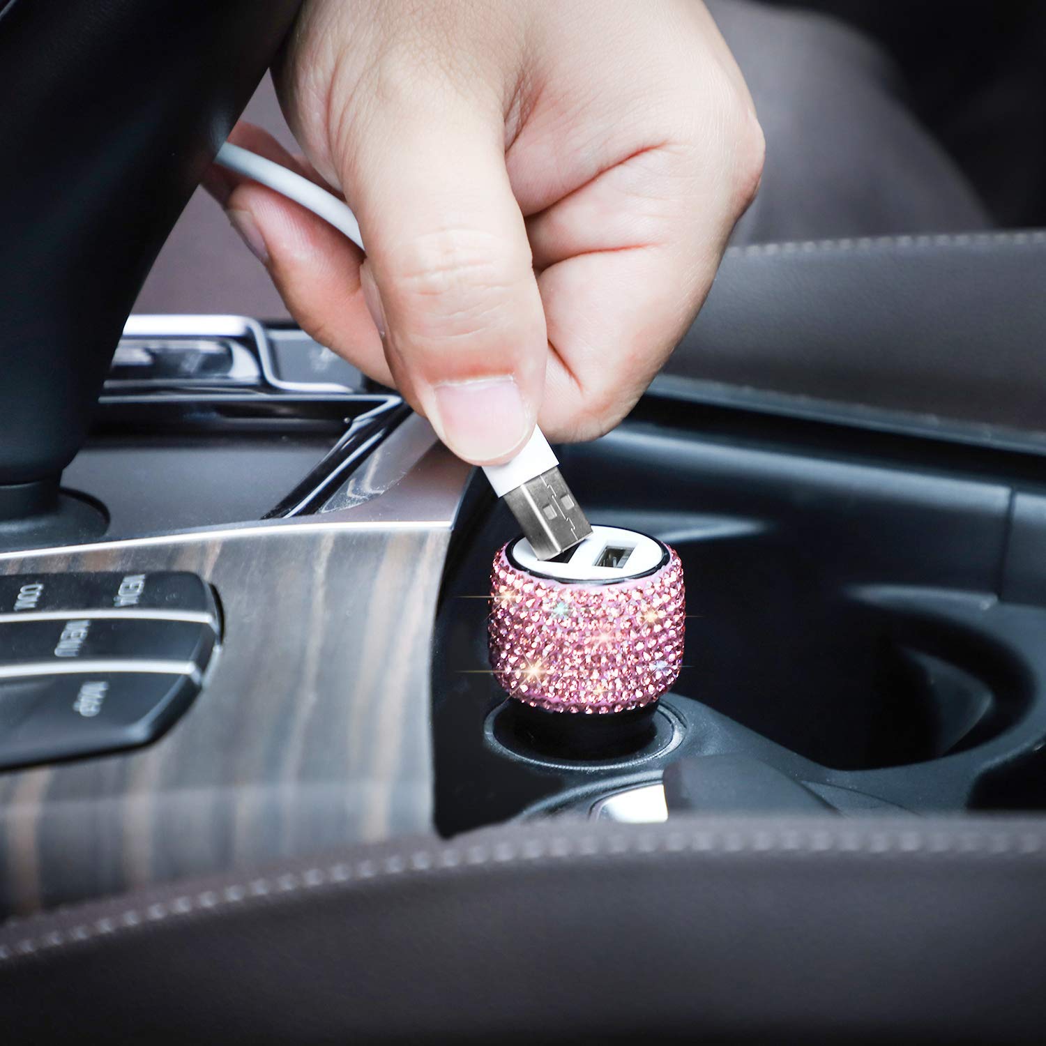 SAVORI - Cargador de coche con doble USB para iPhone Xs Max X Plus, iPad Pro/Mini, Samsung