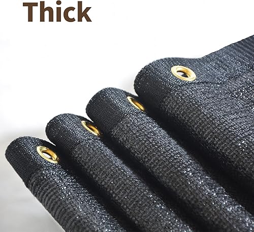 Miniatura 6 de Pantalla de privacidad para valla de 6 pies x 50 pies, 230 GSM, red de malla de esgrima resistente (negro)