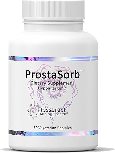 Tesseract ProstaSorb, suplementos de próstata para hombres con palma enana, pigeo y calabaza, apoya la función saludable de la próstata, vaciado de