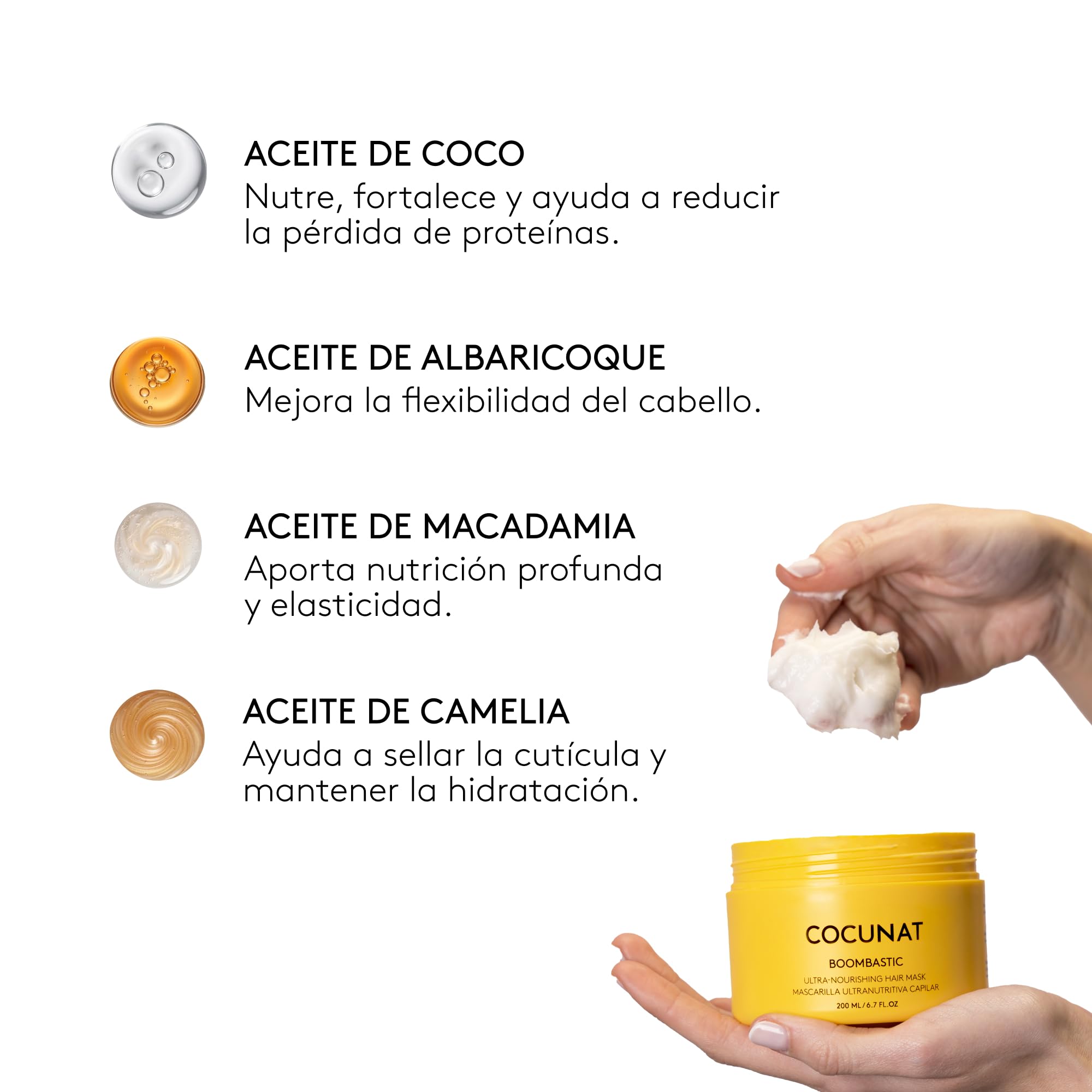 COCUNAT Boombastic Mascarilla Capilar Ultra Nutritiva Método Curly 200 ml | Tratamiento reparador anti-frizz para cabellos secos, dañados o castigados. Aporta nutrición profunda sin siliconas.