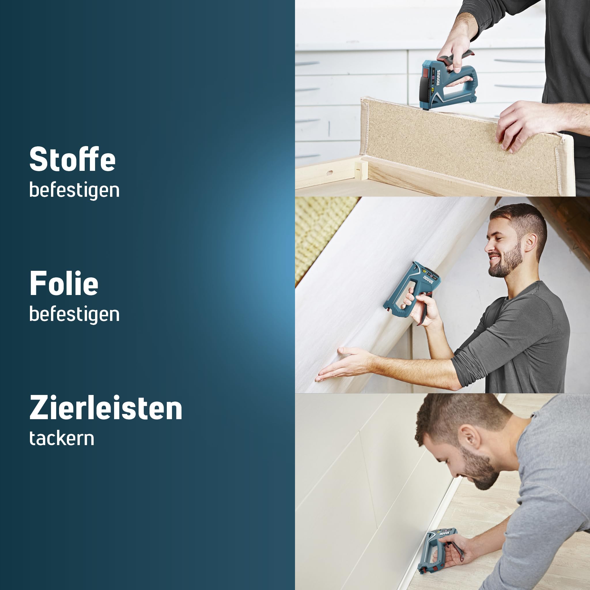 NOVUS TOOLS Set di 1800 graffette a mano J-17 per legno, tessuti e pellicole con alloggiamento in plastica ABS per filo fine e filo piatto 6-14 mm e chiodi 16 mm