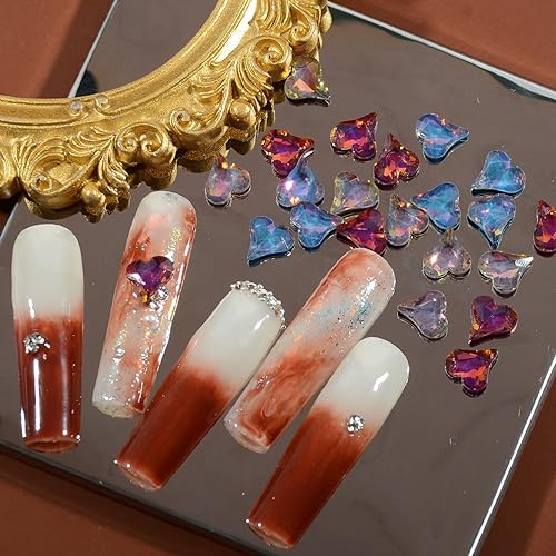 100 piezas de cristal de forma mixta AB colores de mezcla para arte de uñas gemas de uñas de espalda plana diamantes de imitación para uñas 3D