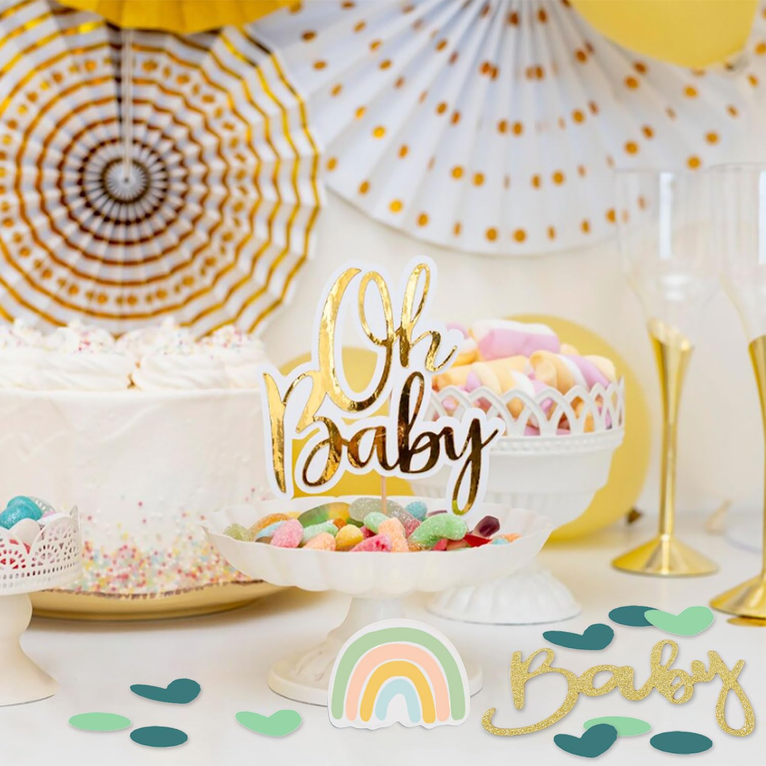 Coriandoli rosa per baby shower, 500 pezzi, decorazione da
