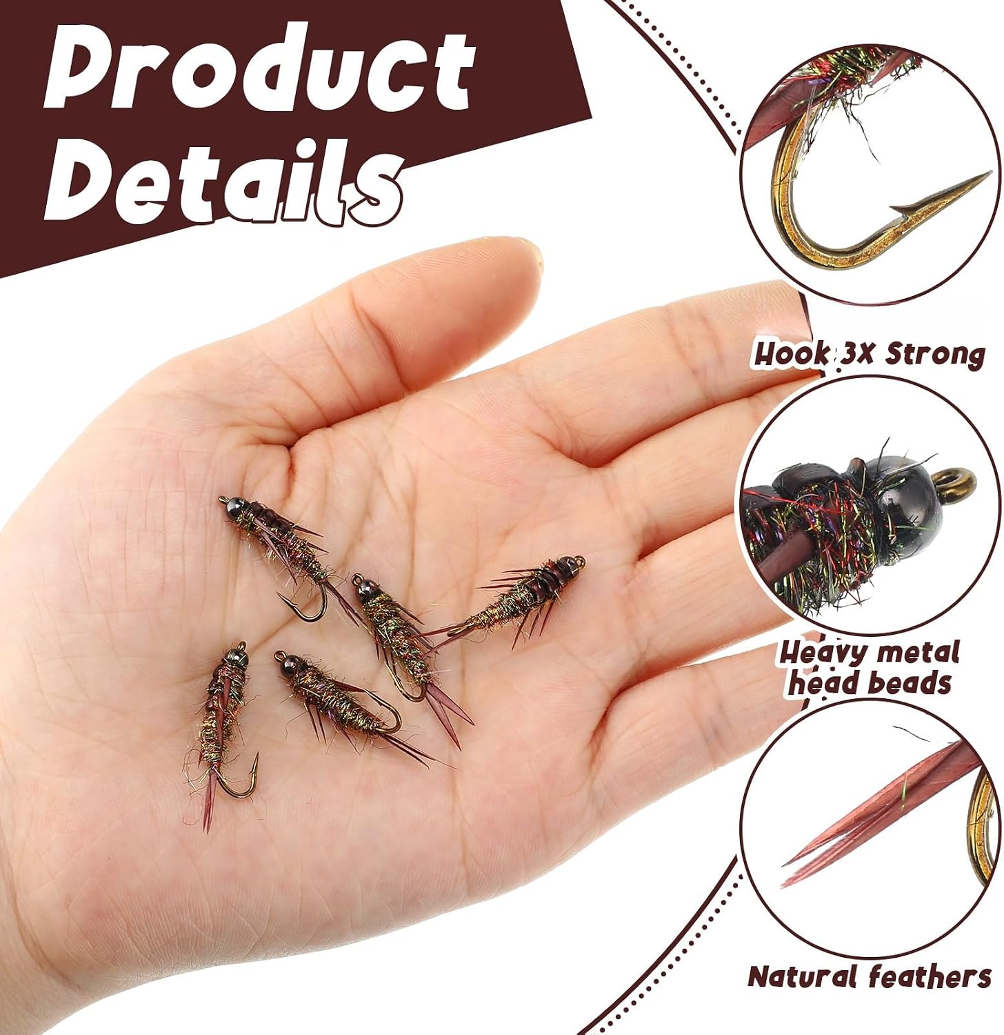 10 Pcs Fly Fishing Flies Kit, Stonefly Nymph Baits for Trout Fishing Flies, Fly Nymphs Assortment Kit, Artificial Insect Bait Lure