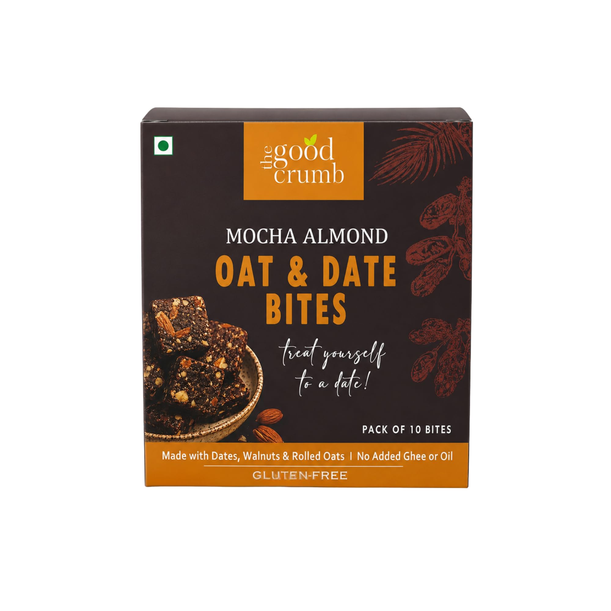 The Good Crumb Mocha Almond Oat and Date Bites, Nutty and Coffee Infused, 180g, Gluten-Free, Naturally Sweetened, No Added Refined Sugar, 9g Protein-image-22
