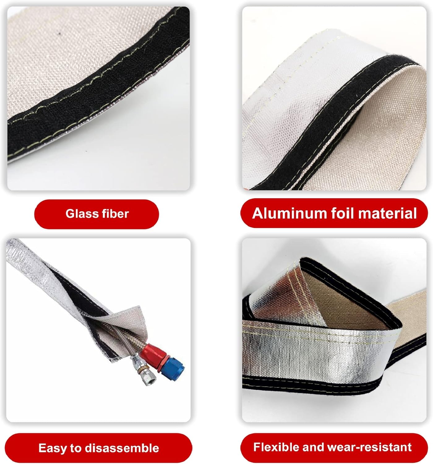 Manchon Thermique Aluminisé - Protection Chaleur Extrême - Diamètre 3/4" - Longueur 10 Pieds
