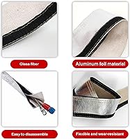 Vista 3 de Funda de calor aluminizada para protección contra el calor, línea de combustible, cable de calor para la máxima protección contra el calor