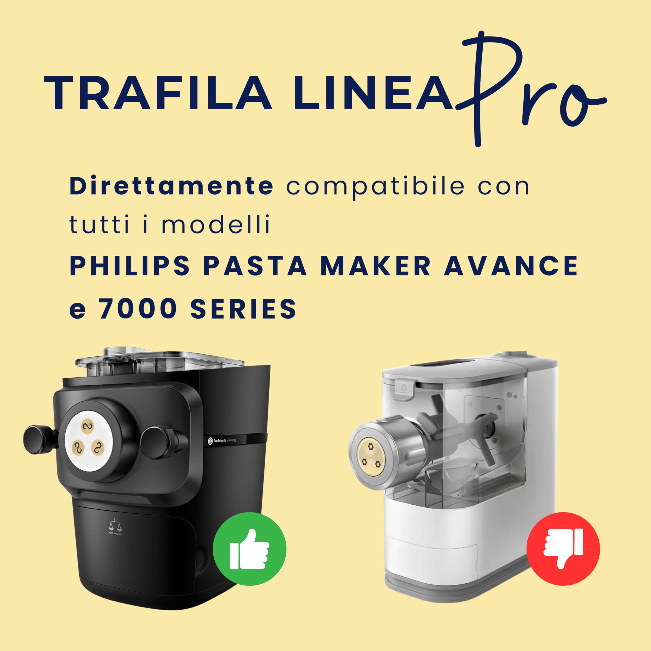 My Trafile - Trafila Linea Pro N°220 Casarecce 9 mm in POM con inserti professionali compatibile con Philips Pasta Maker Avance/7000 series