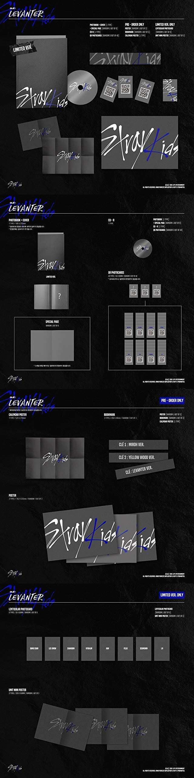 Stray Kids 'Cle : Levanter' Mini Album Limited Ver CD+1p Poster+