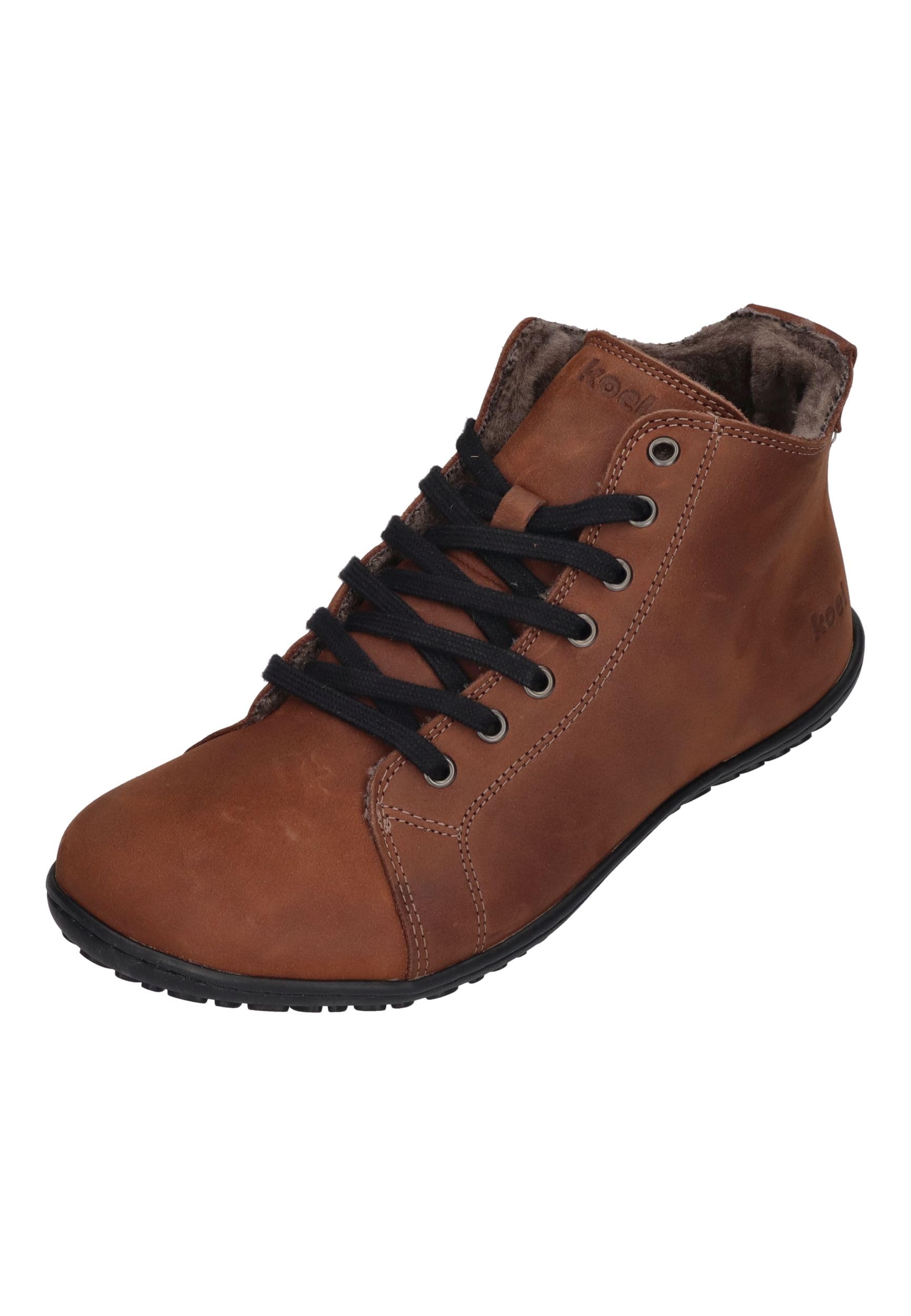 KOEL Damen Barfuß Winter Booties IVONE Lambwool Chocolate
