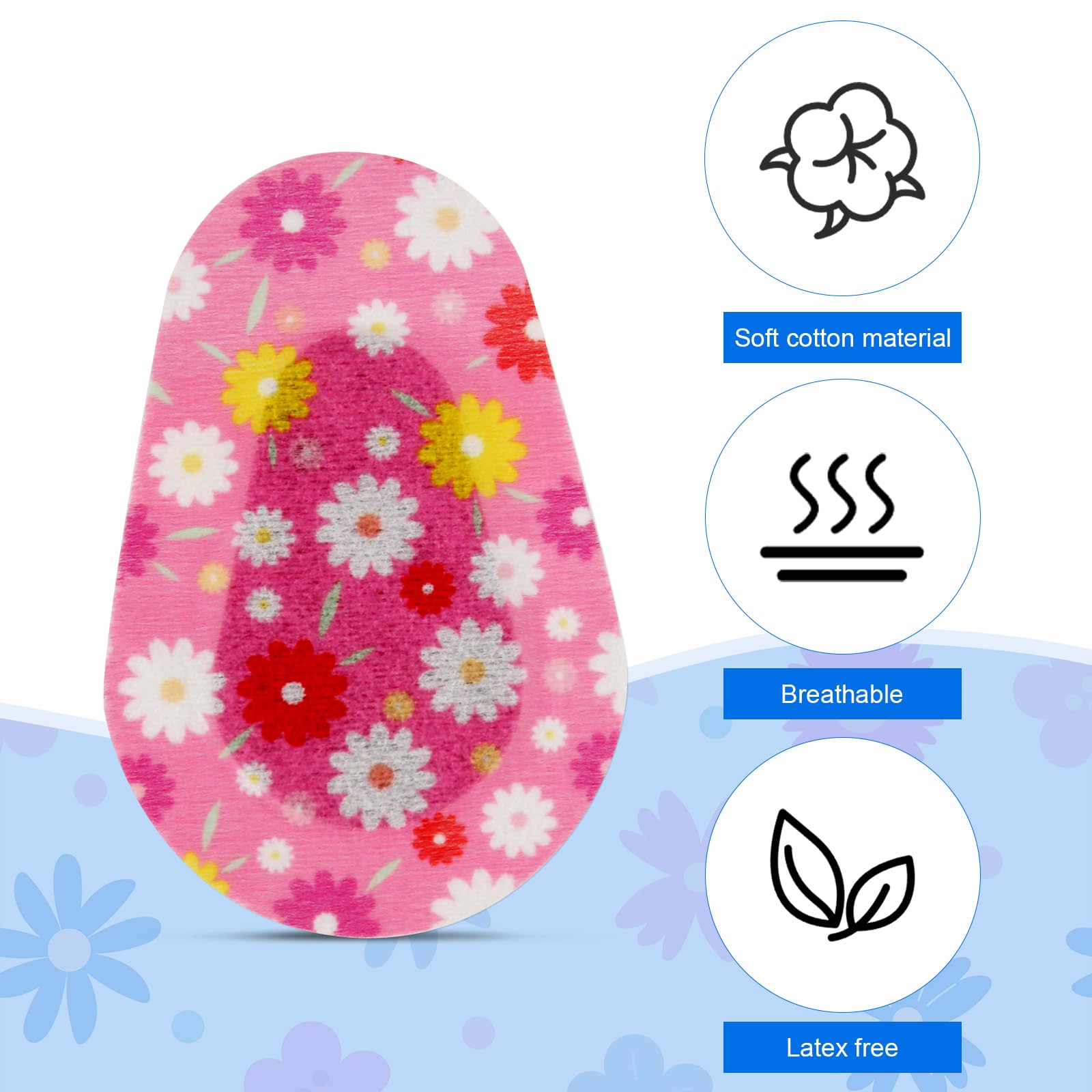 60 Piezas Parches Oculares para Niños, 5x7,5 cm Adhesivo Vendaje de Parche Ocular Suave Máscara para Ojos Que Bloquea la Luz Transpirable Parche Ocular de Tela Regalo para Niños (12 Estilos)