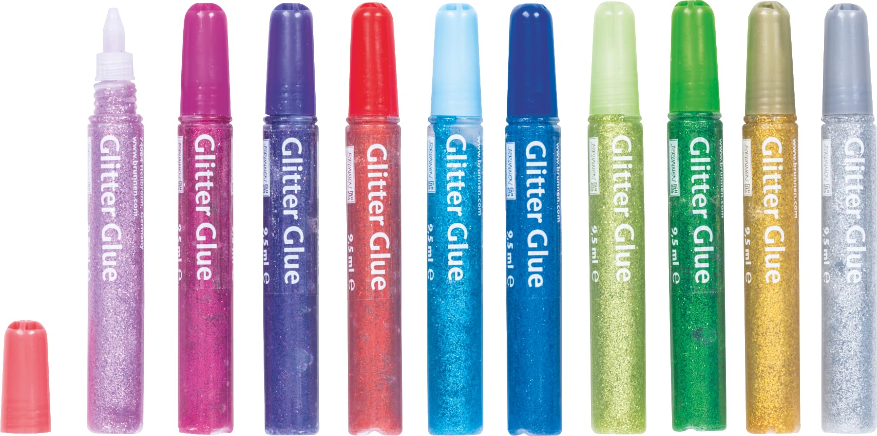 Brunnen 1048550 Scented Glitter Glue Pen 1 mm/Assorted in 10 Colours