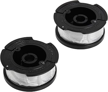 BLACK+DECKER Electric Lawn Mower with Trimmer Line Replacement Spool, Autofeed 30 ft, 0.065-Inch, 2-Pack (BESTA512CM & AF100-2)