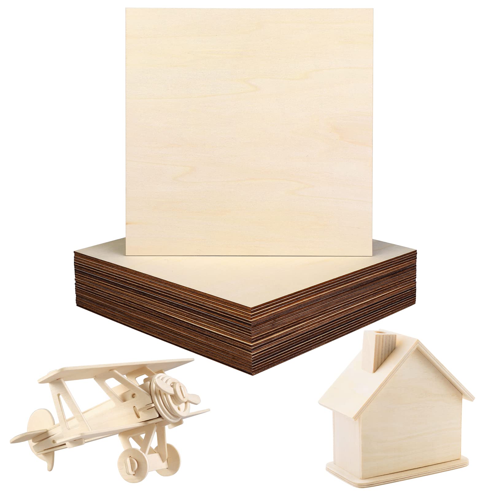 Buy Aodaer 24 Pieces Balsa Wood Panels for Crafts 10 x 10 Inch Wood