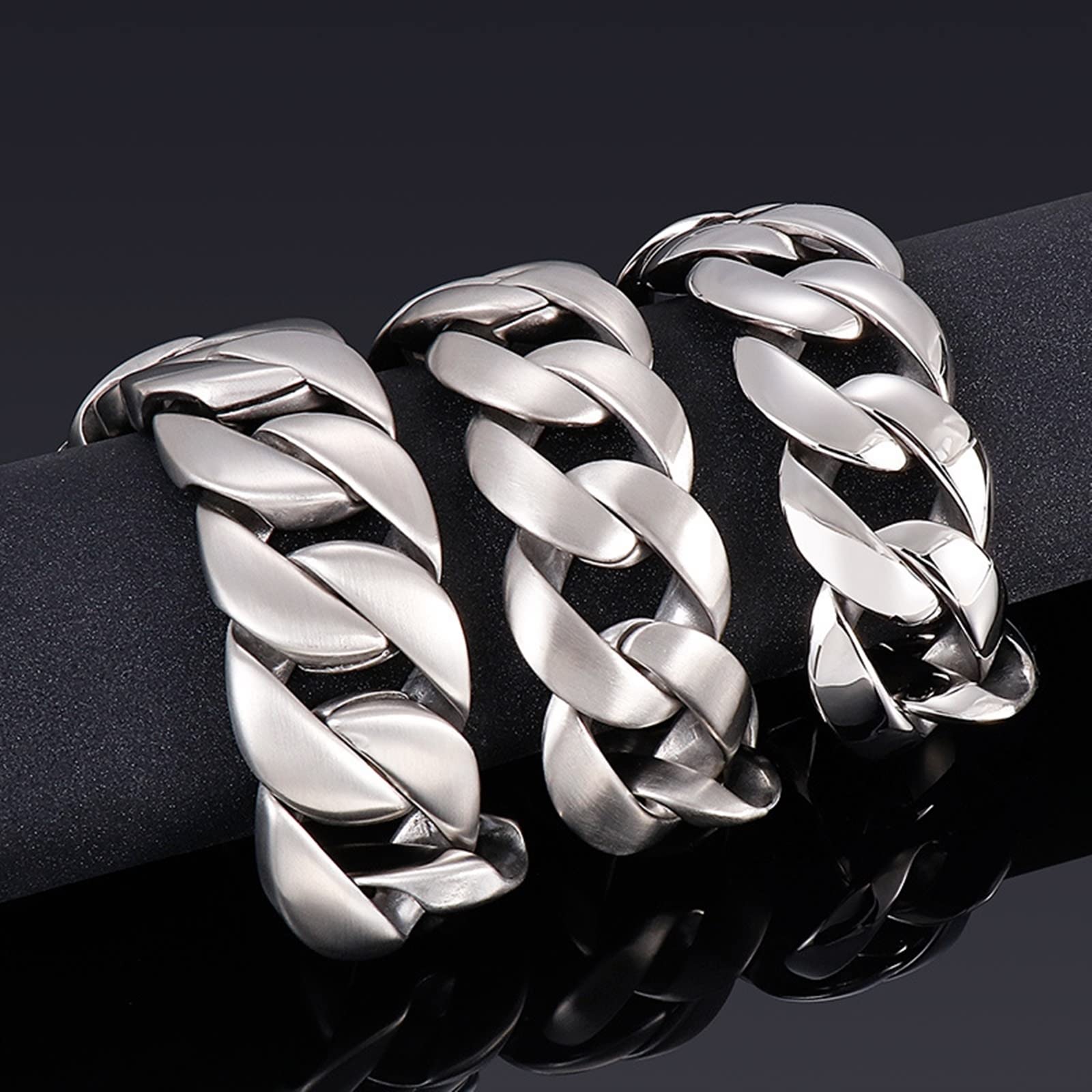 Bracelet Homme Personnalisé Argent， Bijoux Bracelet Homme Chaîne Épaisse Tressée Acier Inoxydable Bracelets Jonc