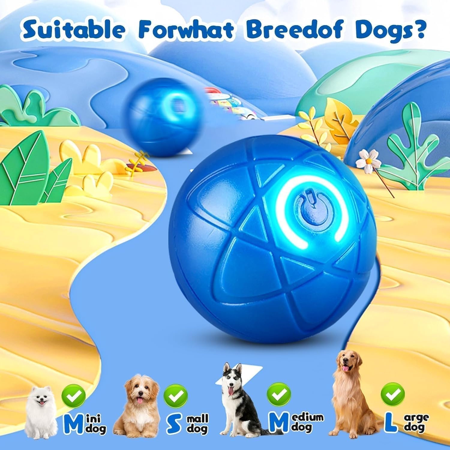 2 Pcs Shaky Ball Toy for Dogs, Vibrating Dog Balls, Interactive Dog Balls, Smart Jumping Ball Toy, Automatic Rolling, Keep Them Busy, Suit for All Dogs(Blue+Orange) — view 7