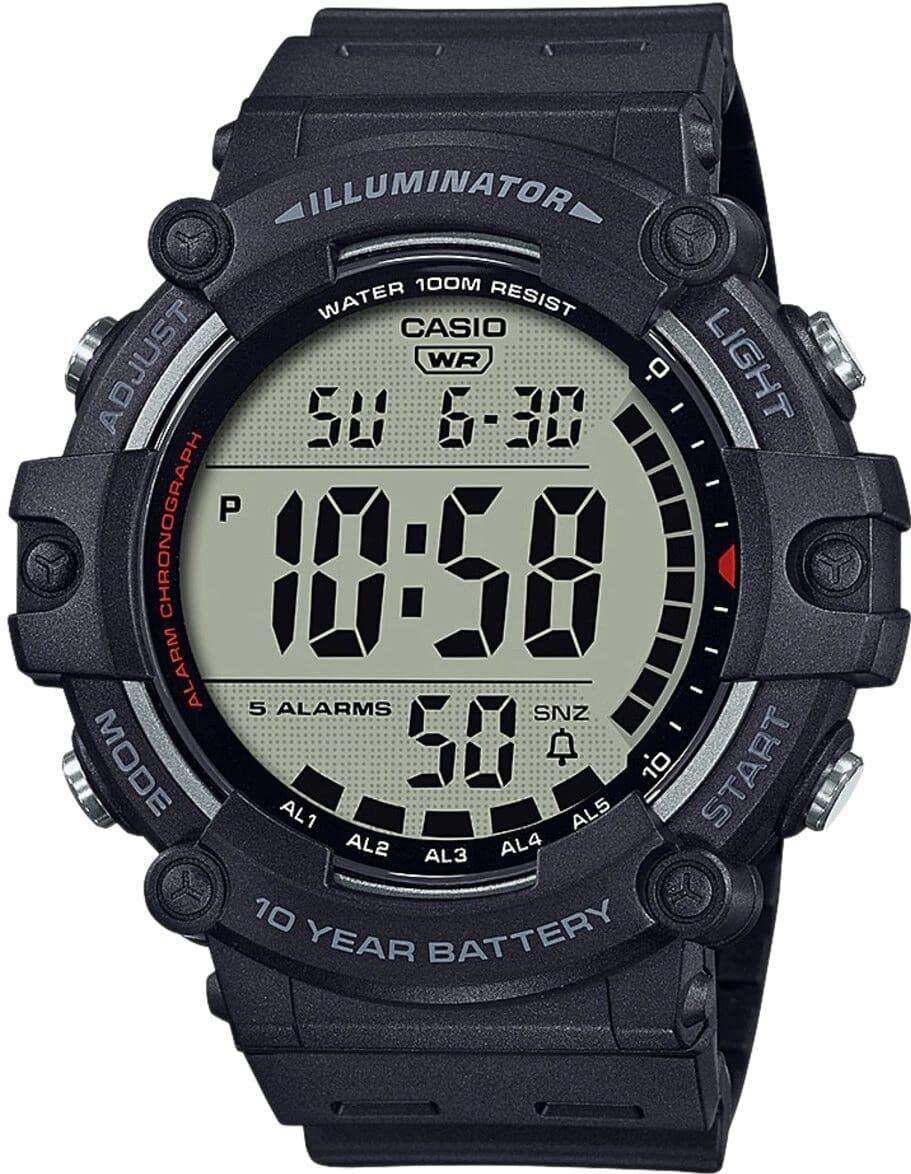 Mens Wristwatch CASIO AE-1500WH-2AVEF Silicone Black Timer Alarm Digital Watch