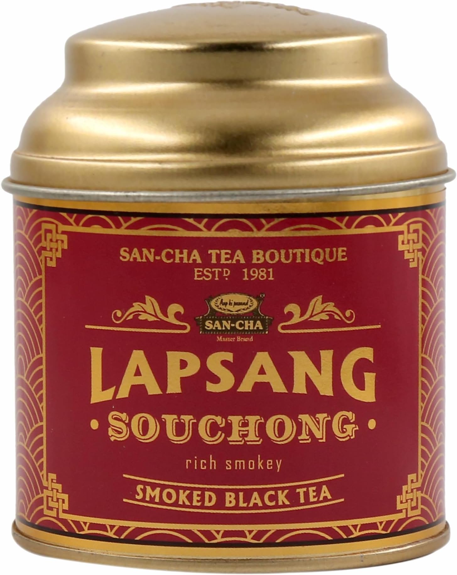 Sancha Tea Boutique Lapsang Souchong Smoked Tea|Russian Caravan Tea|Single Malt Whisky Like Notes|Robust|Pleasurable and Smooth (25Cups+)|Smoked Tea Leaves|Loose Leaf Tea