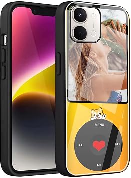 Black Personalised Photo Phone Case for vivo V70 Elite,Design Your Own Photo Image,Text Phone Case,Soft TPU Bumper and Hard PC Back Cover,Customized Cases