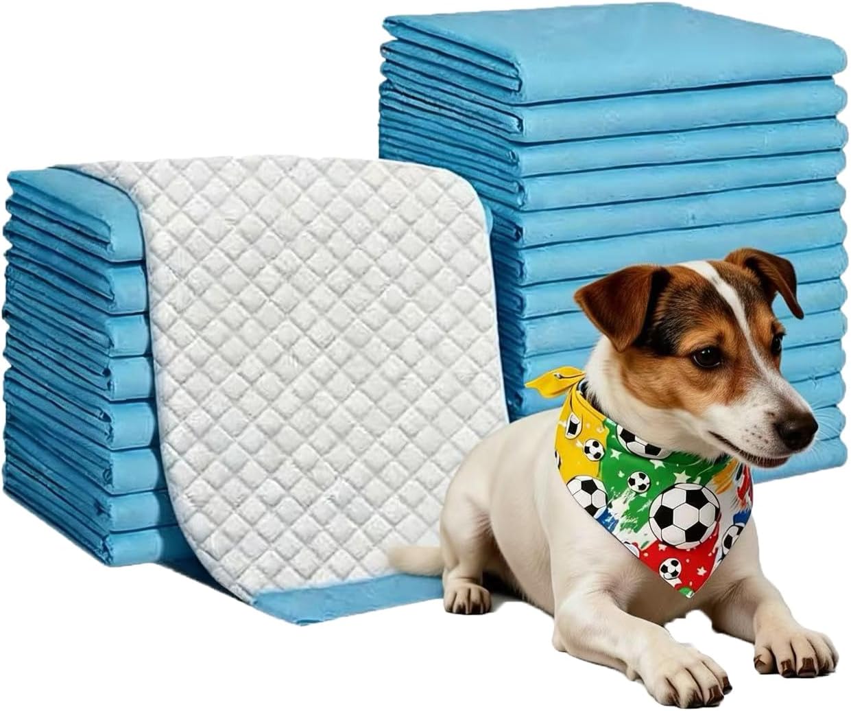 Disposable Thickened Leak-Proof Pet Training Pads, 6-Layer Water-Locking, No Clumping, Quick-Drying, Ideal for Puppy & Kitten Potty Training, Crate & Bed Lining and Travel Use (M)