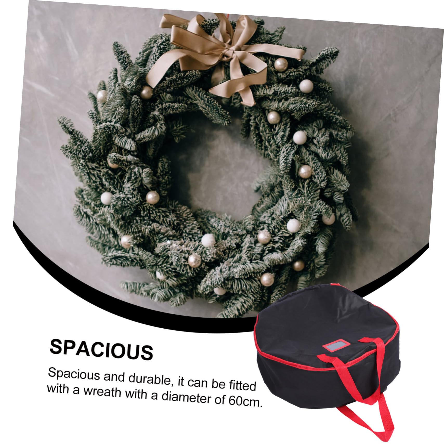 GOOHOCHY Xmas Wreath Storage Bag Round Design Large Capacity Christmas Wreath Organizer for Festive Decor
