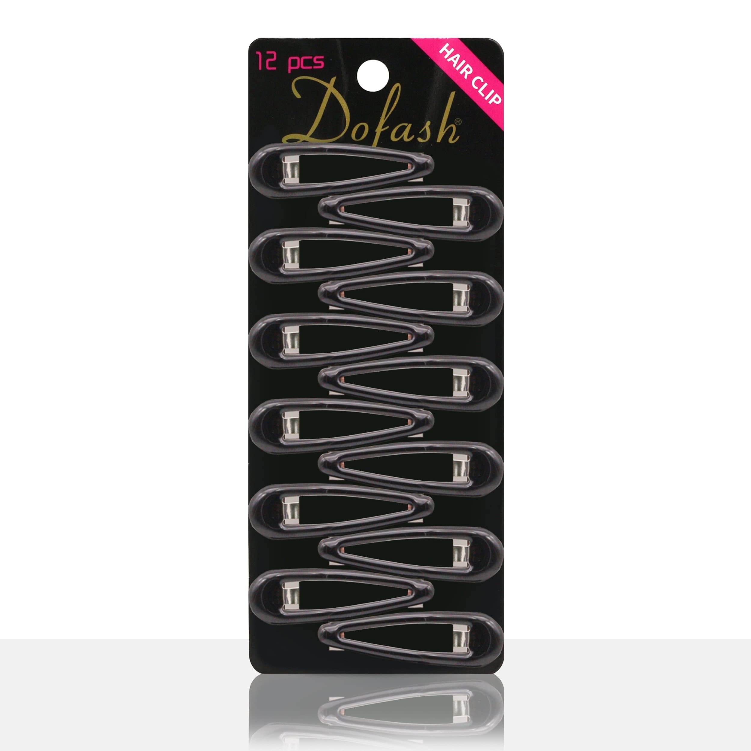 Dofash 5CM/2IN Epoxy Snap Hair Clips for Women Snap Clips for Hair Barrettes Hair Grips Hair Accessories 12 Count/Black Amber