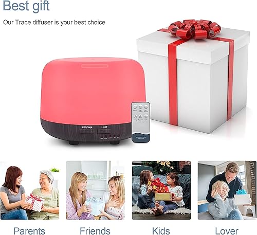 Miniatura 7 de Difusores de aire de control remoto de 10.1 fl oz para aceite esencial, difusor de aroma ultrasónico, difusor humidificador de aromaterapia, luz LED