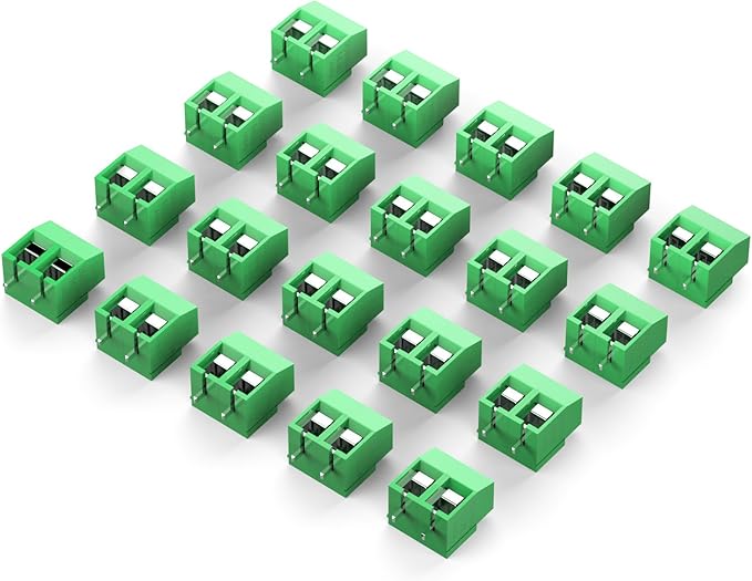 Amazon.com: DIYhz green 20PCS 2P 2 Pin Screw Terminal Block Connector ...