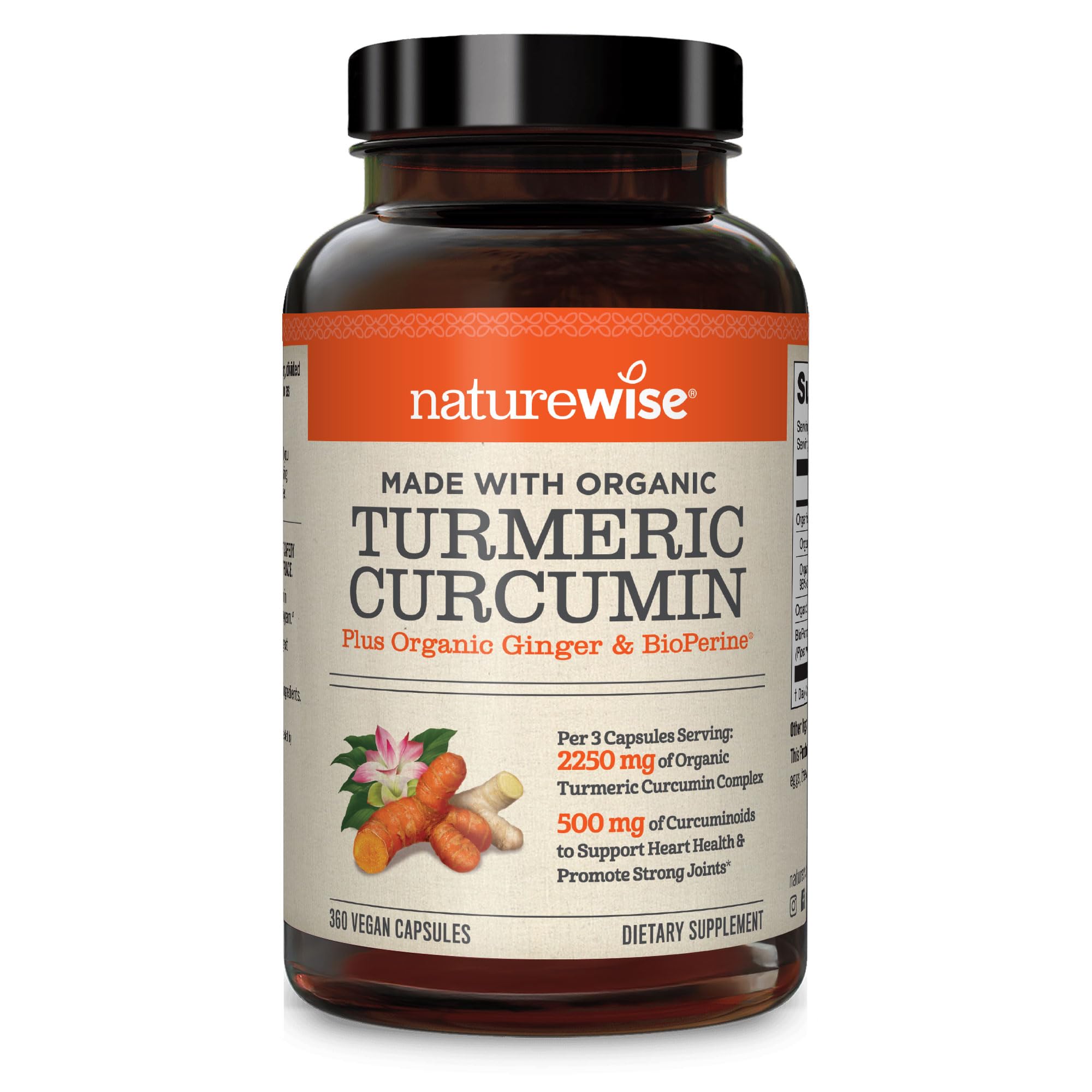 NatureWise Curcumin Turmeric 2250mg - 95% Curcuminoids & BioPerine Black Pepper Extract for Advanced Absorption - Daily Joint and Immune Health Support - Vegan, Non-GMO, 360 Count[120-Day Supply]