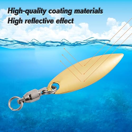 Miniatura 9 de Alwonder - Juego de 10 cuchillas giratorias con rodamientos de bolas giratorias, para hacer señuelos de bajo, señuelos suaves