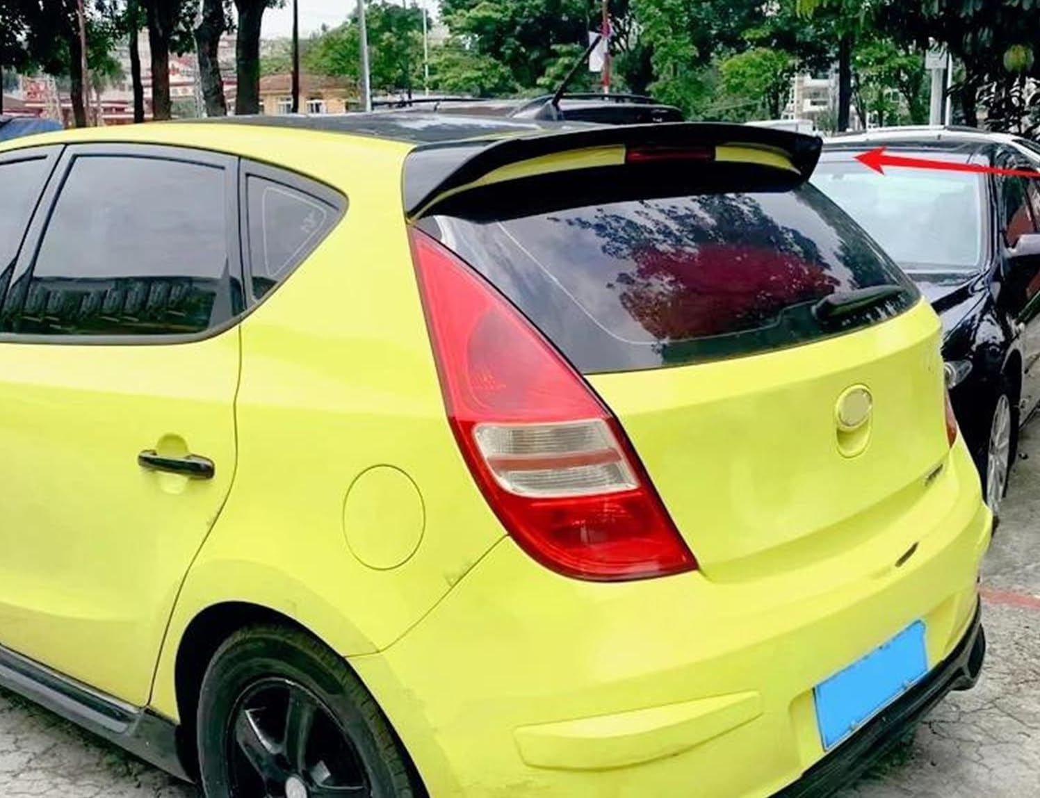 Dla H&YUNDAI I30 2008-2013 Skrzydło Na Klapie Lotka Tylny Spoiler Bagażnika Modyfikacji Skrzydła Z Pnia Tylny Spojler Dachowy Spoiler Trunk Wing(Black)