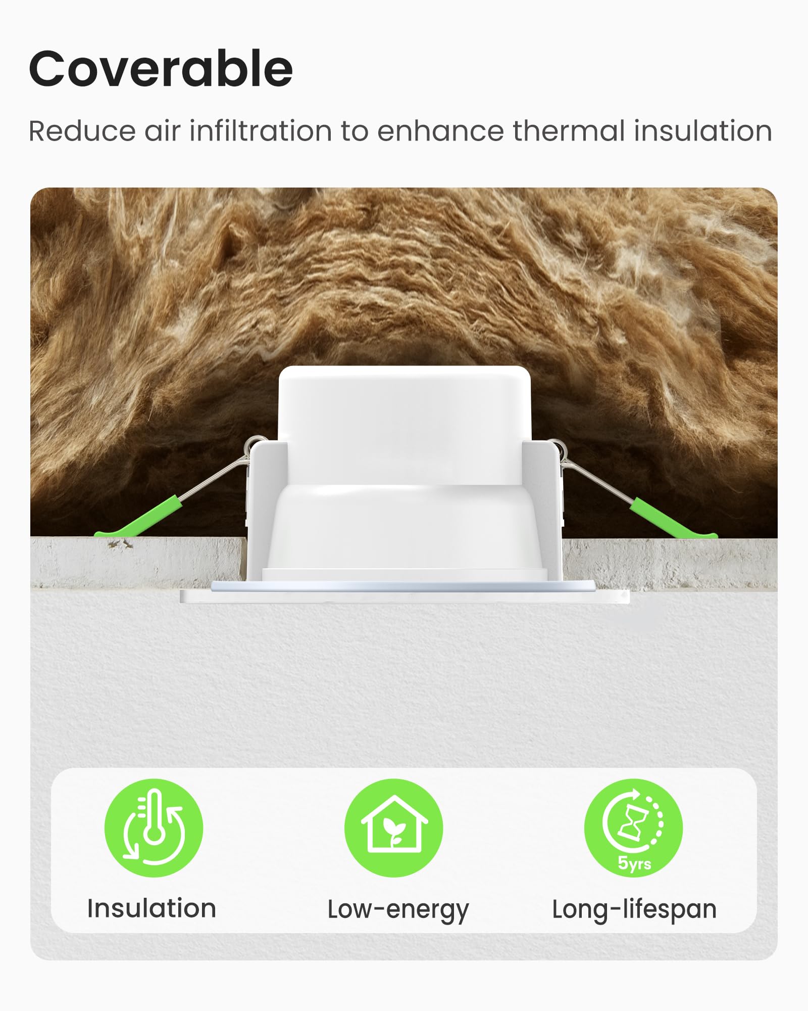 ALUSSO Downlight LED Techo Empotrable Regulable, 10W IP65 Focos LED Interior Techo Empotrado 3000K 4000K 5700K Ajustable, φ70-80mm, Ojos de Buey para Baño Salón, Blanco, 12 Pack