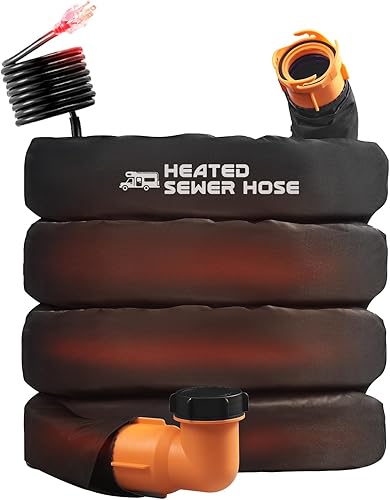 Manguera de alcantarillado de 15 pies con funda térmica, kit de manguera de alcantarillado para autocaravana negra, manguera de alcantarillado para