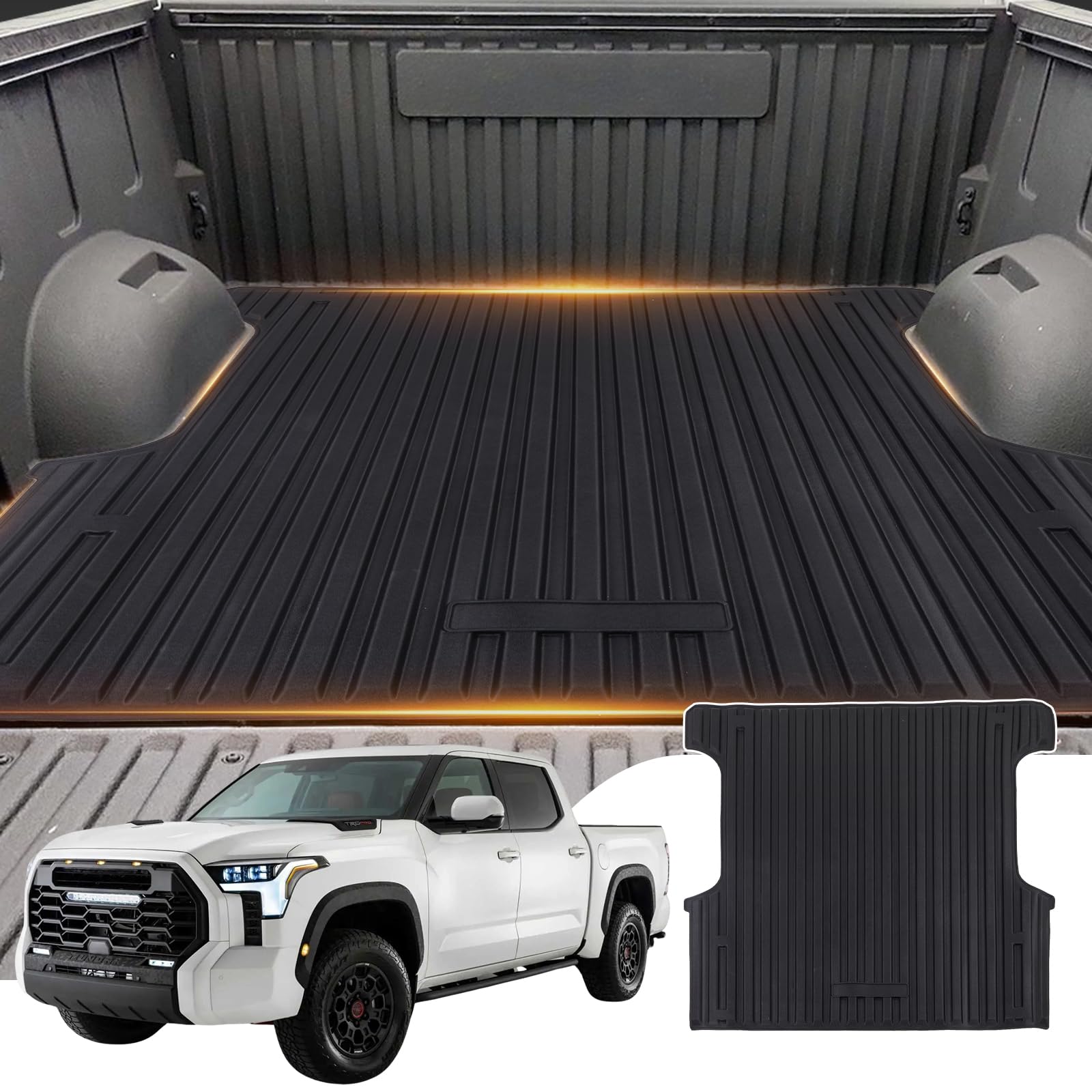 TPV Heavy Duty Rubber Truck Bed Mat Replacement for Toyota Tundra 2022-2024 5.5FT Bed Truck Bed Liner