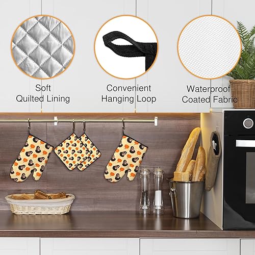Miniatura 10 de Manoplas de horno personalizadas para Navidad, juego de guantes de horno personalizados y soportes para ollas con foto, divertidos regalos para