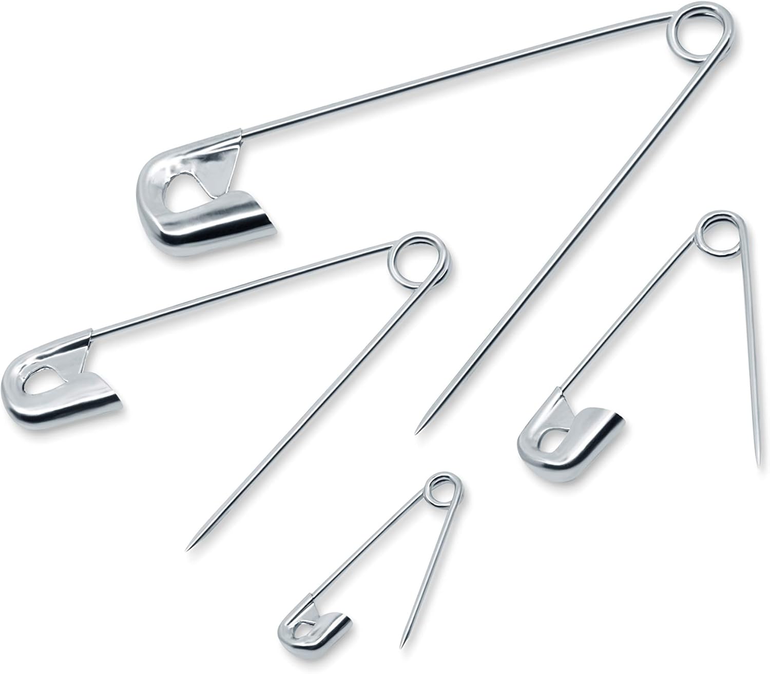 Dritz 460 Safety Pins, Nickel Plated Steel, Assorted Sizes (50-Count)