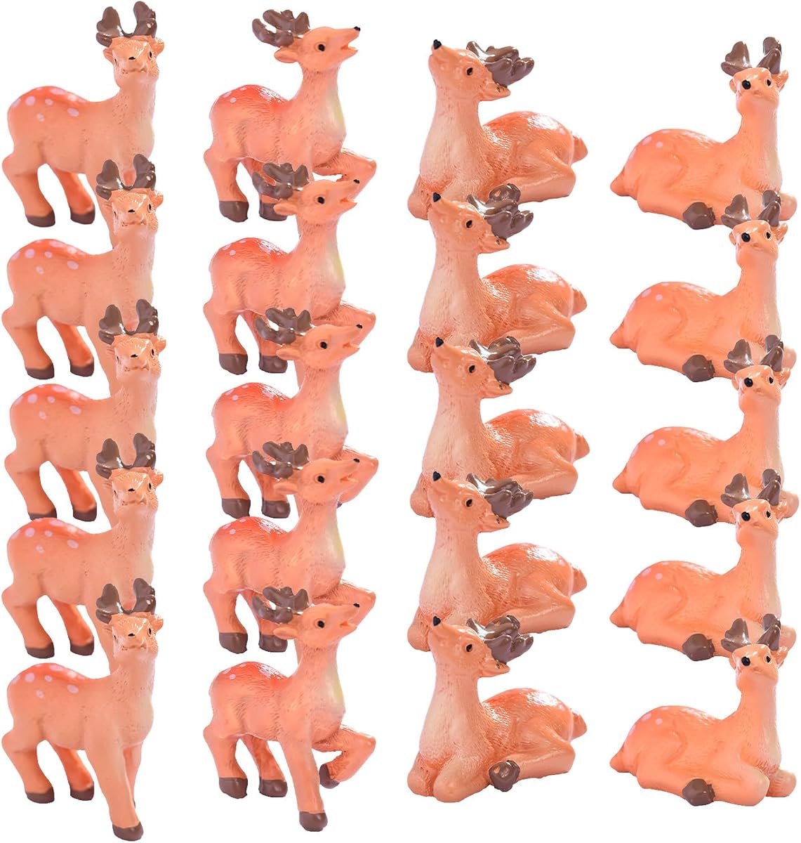Ipetboom 5 Sets Miniature Deer Figurines: Fairy Garden Reindeer Model - Car Dashboard Deer Statue for Bonsai Diorama Succulent Planter and Dollhouse