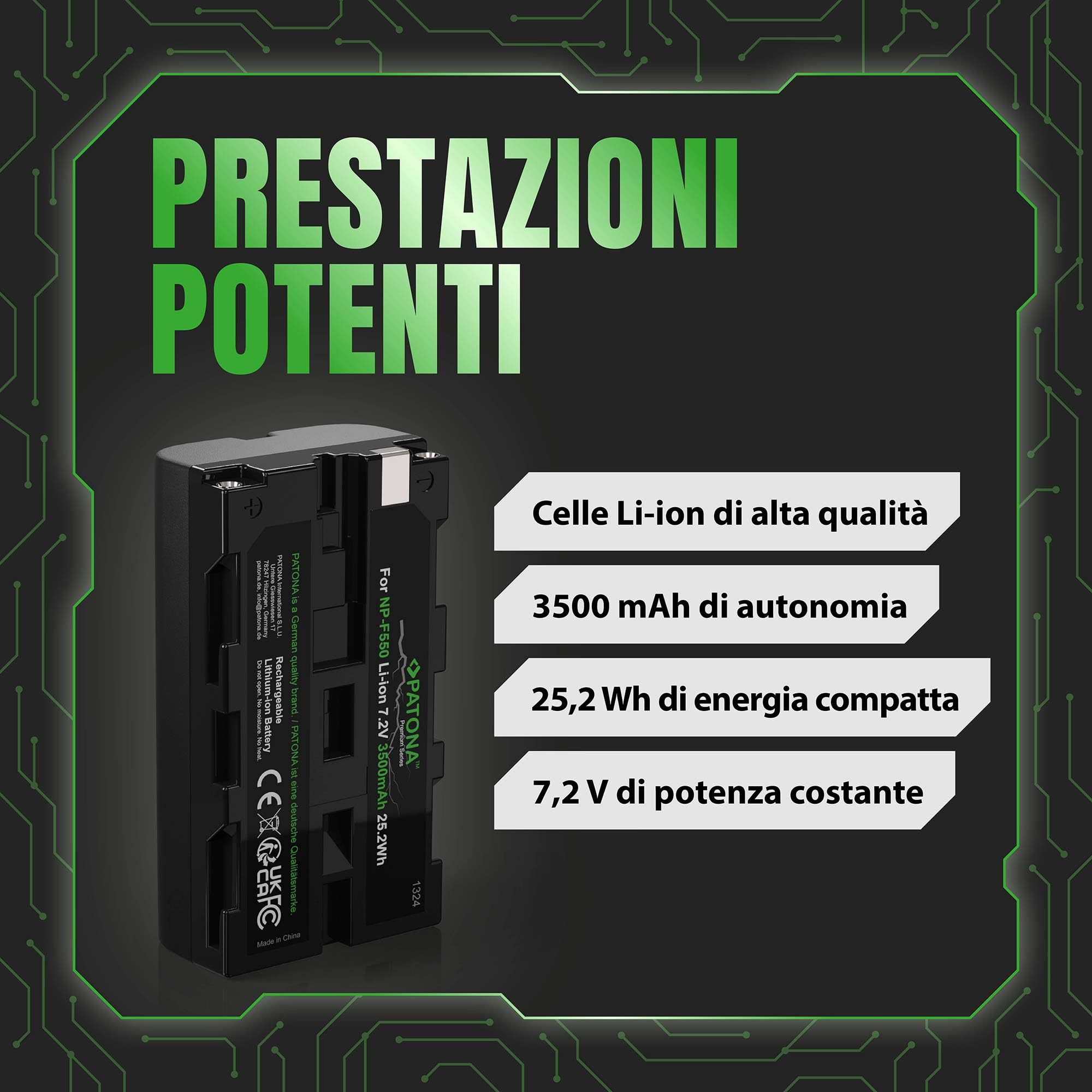 PATONA Premium Batteria per Sony NP-F550 F730 F750 F930 F950 3500mAh