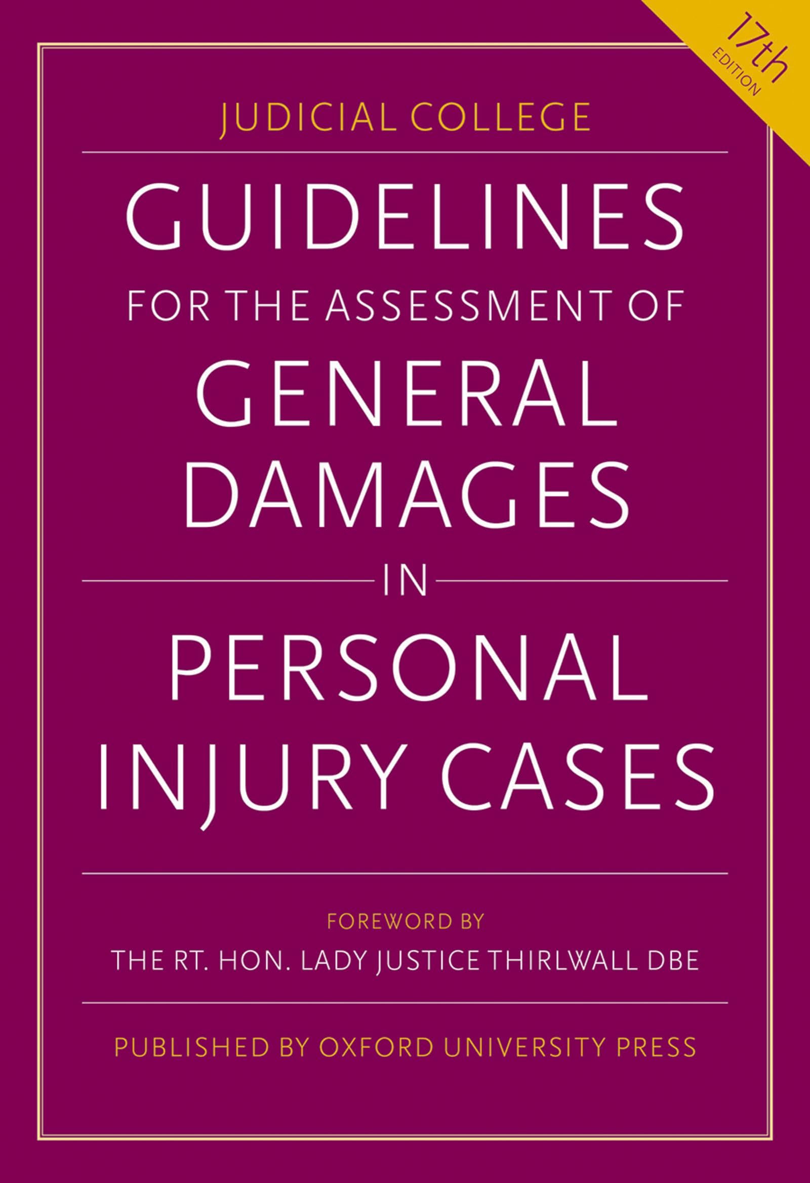 Guidelines for the Assessment of General Damages  by Judicial College PAPERBACK