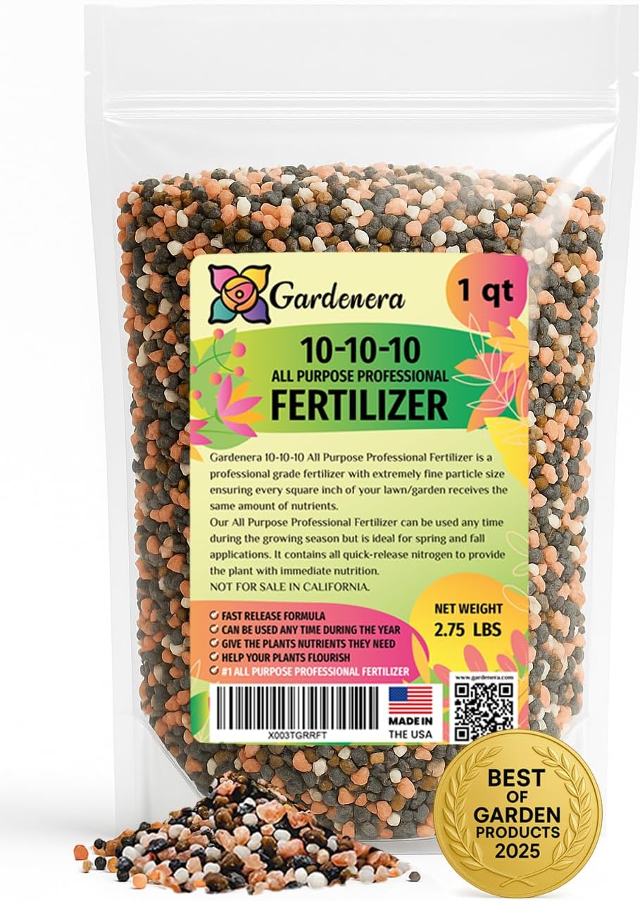 𝐁𝐄𝐒𝐓𝐒𝐄𝐋𝐋𝐄𝐑 10-10-10 Plant Fertilizer Slow Release | 10 10 10 All Purpose Fertilizer for Fruit Trees, Evergreens, Vegetables, Arborvitae, Fig Trees, Shrubs, Pines, Oaks, Flowers [1 Quart]