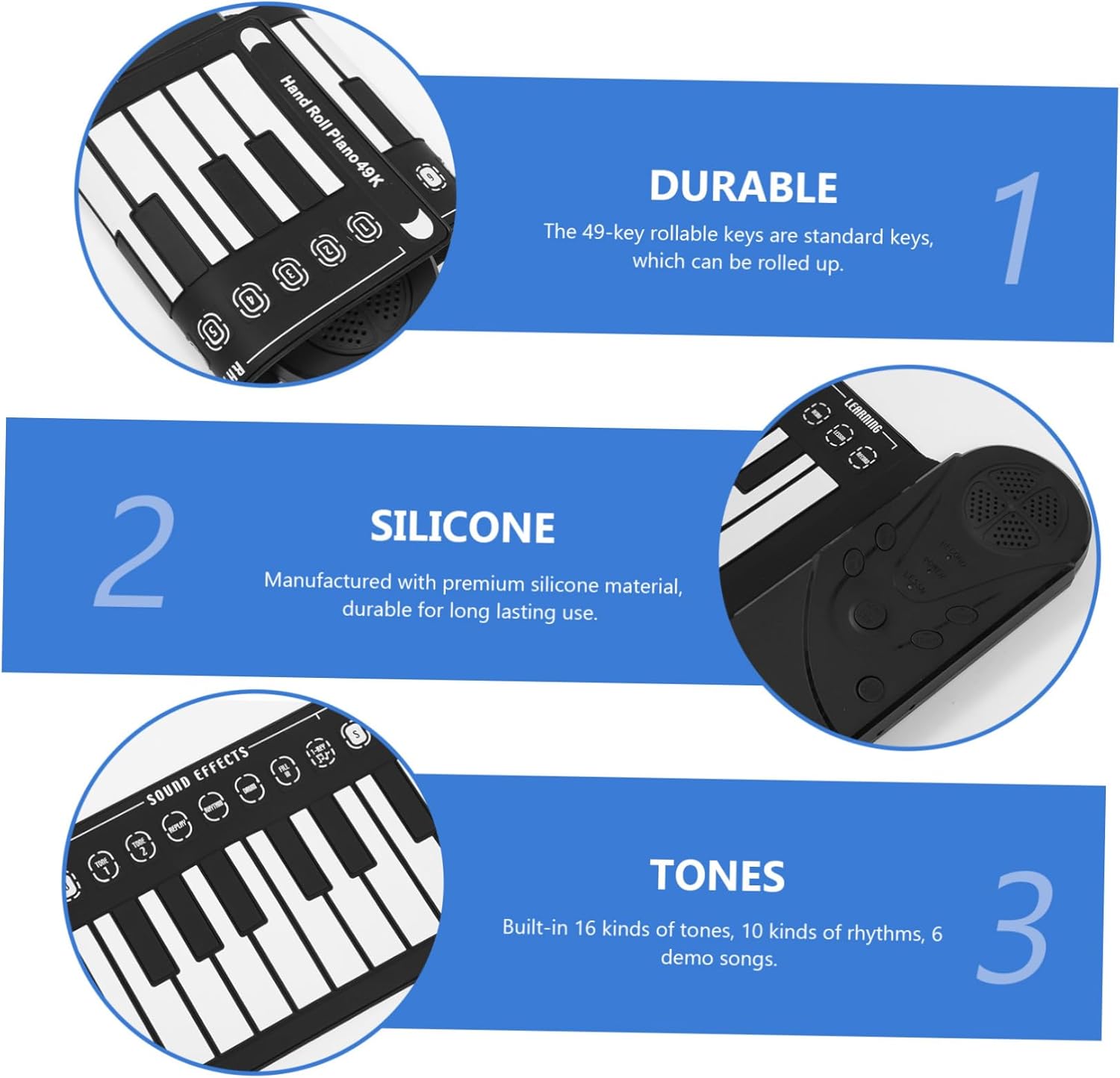 up Piano Portable Electronic Keyboard Hand-rolled Piano for Boys and Girls Adults