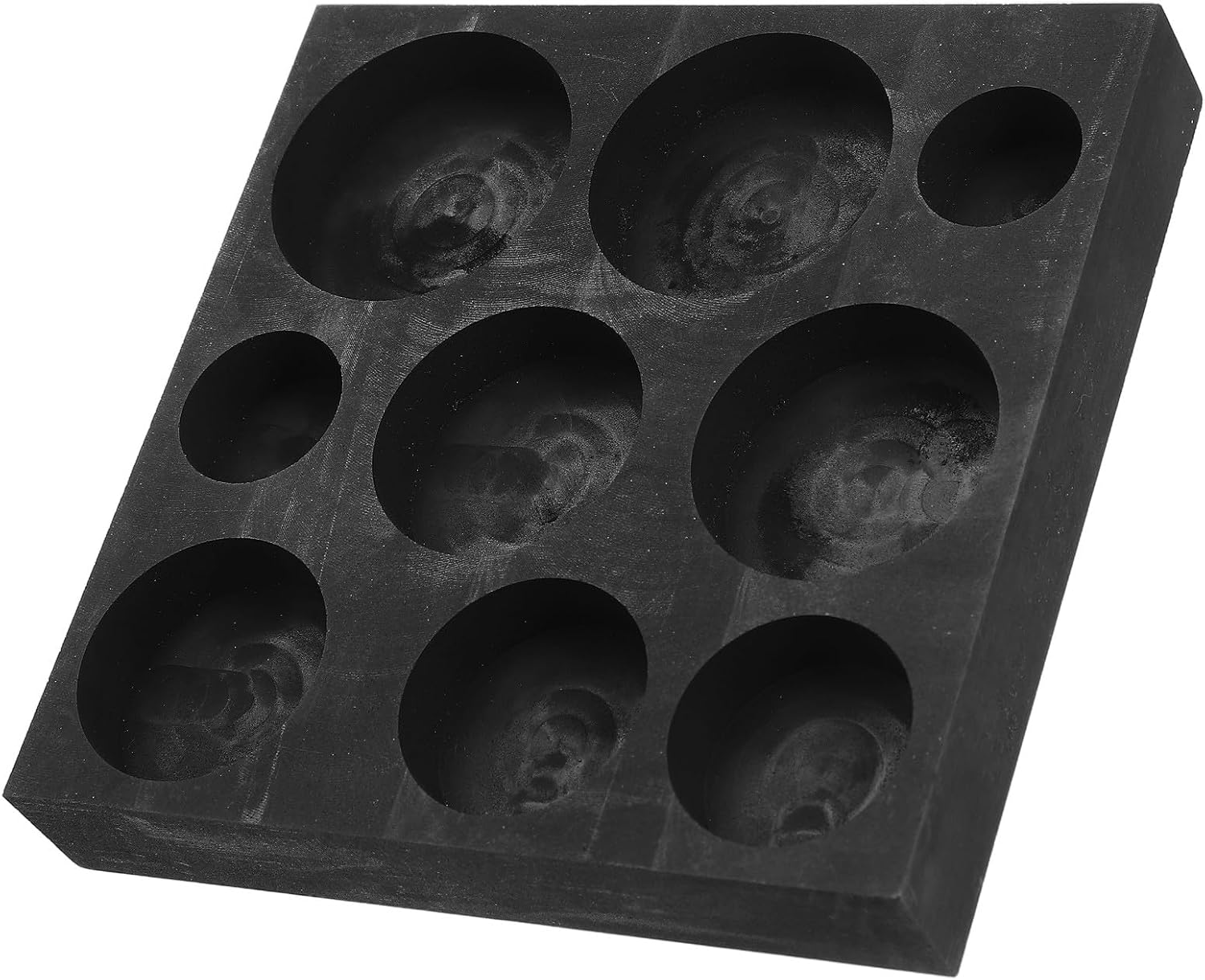 Zerodeko Graphite Ingot Mold 9-Hole Metal Crucible High Purity Graphite Smelting Container for Gold Silver Casting Jewelry Making Refining