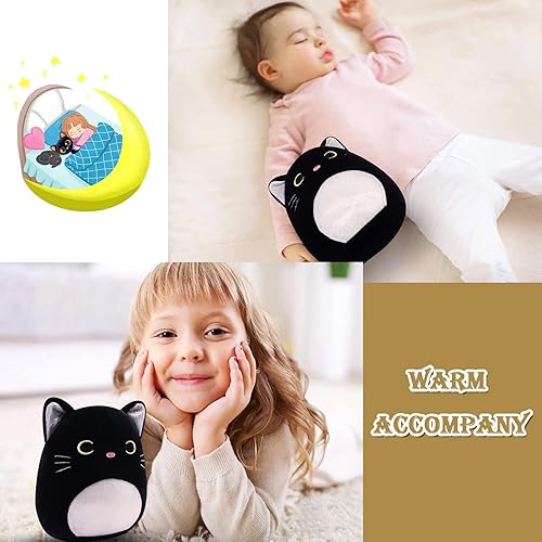 Miniatura 3 de Animales de peluche de gato  Peluche de gato negro, orejas plateadas de 8 pulgadas, lindo juguete de peluche de gato negro para niños y niñas,