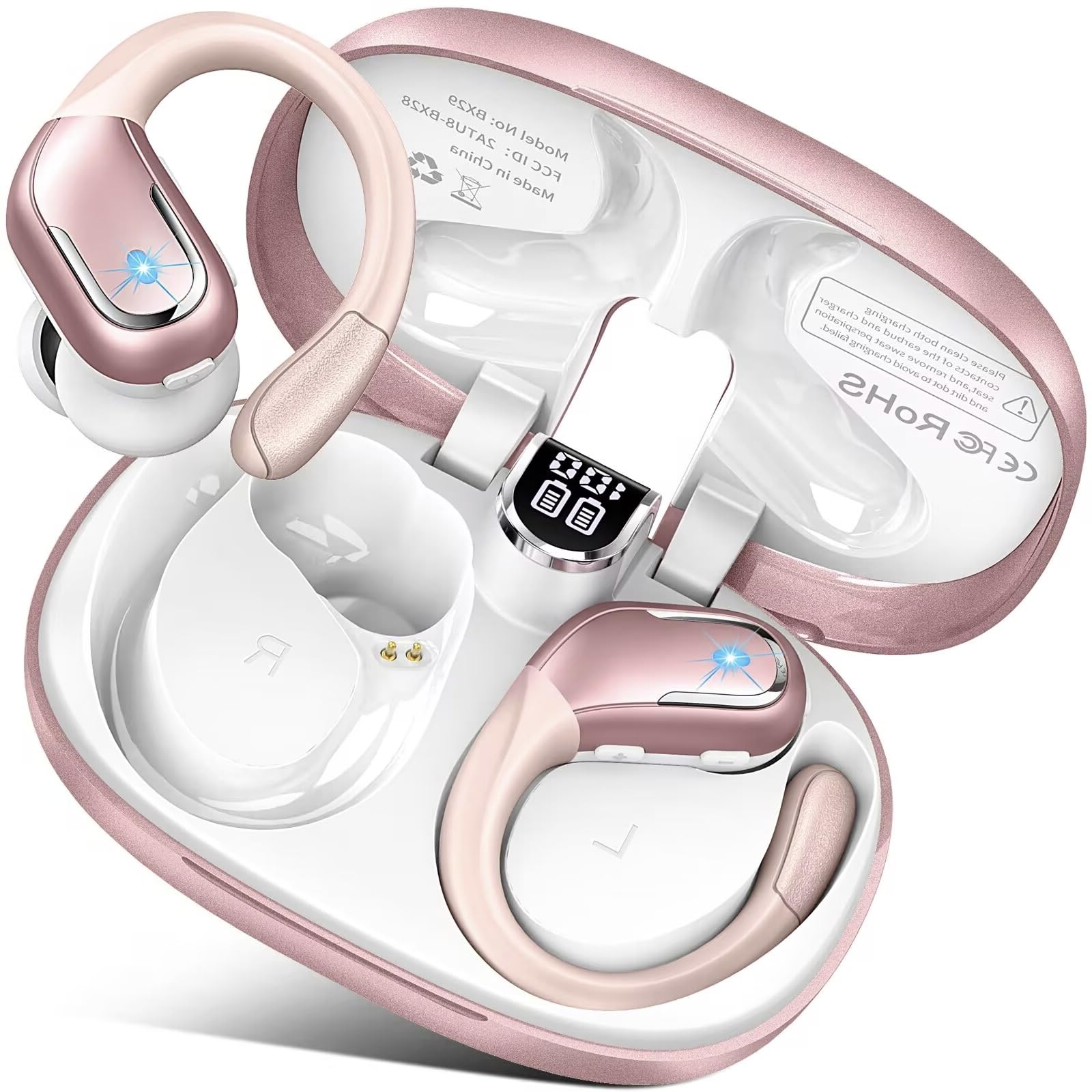 Ltinist Ecouteurs Bluetooth sans Fil Sport, 75H Écouteur Bluetooth 5.3 HiFi Stéréo, 2025 Ecouteurs sans Fil avec ENC Antibruit Mic, IP7 Étanche Oreillette Bluetooth
